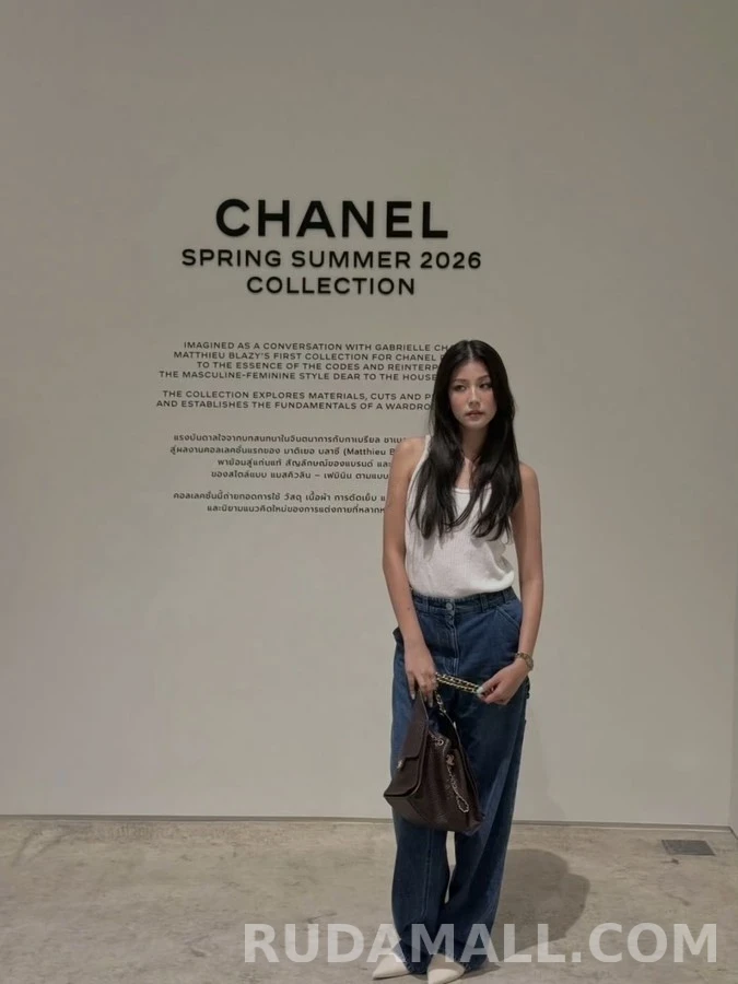 샤넬 샤넬 더블 C 로고 와이드 데님 팬츠 상세 이미지