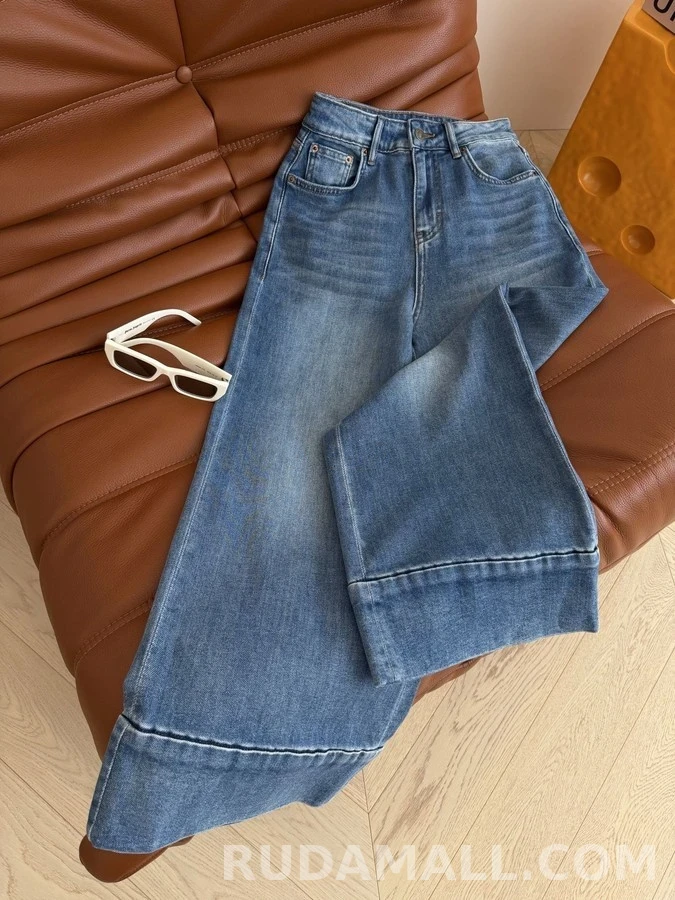 발렌티노 발렌티노 V 로고 와이드 커프 데님 팬츠 상세 이미지