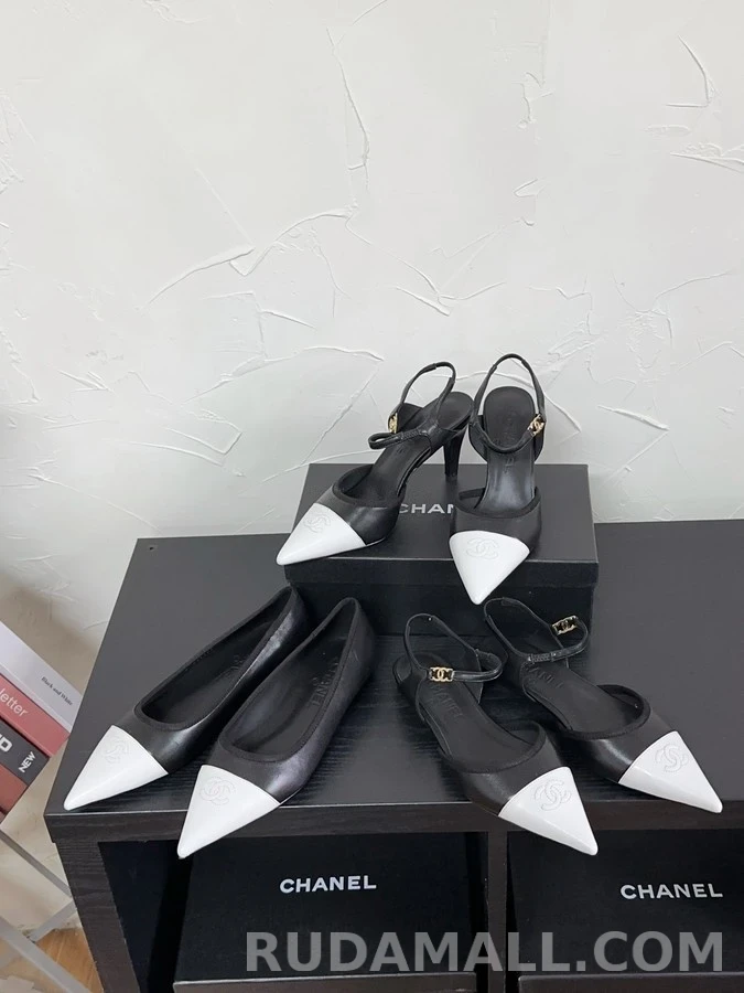 샤넬 샤넬 투톤 스트랩 펌프스 상세 이미지