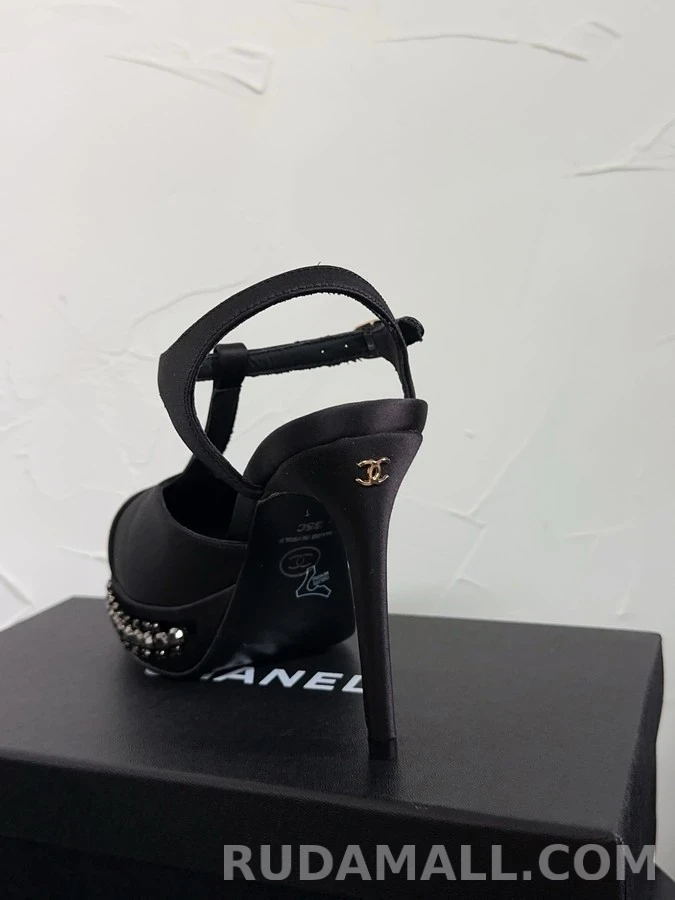 샤넬 샤넬 크리스탈 장식 플랫폼 T 스트랩 힐 상세 이미지