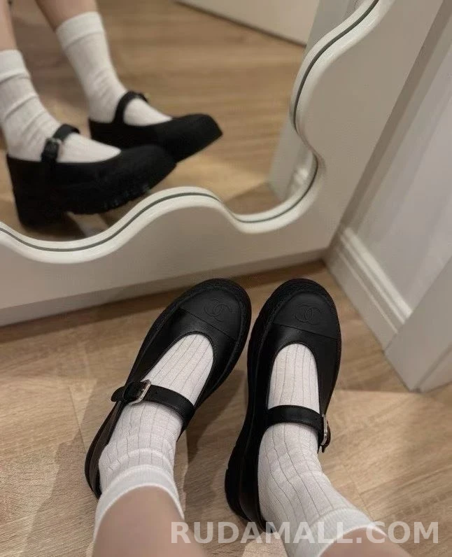 샤넬 샤넬 두꺼운 굽 메리제인 슈즈 상세 이미지