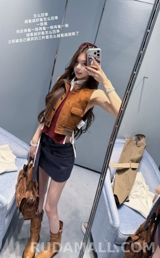 미우미우 미우미우 보우 데님 랩 스커트 상세 이미지