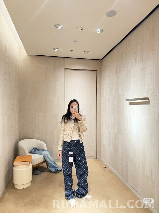 루이비통 루이비통 모노그램 데이지 자수 데님 팬츠 상세 이미지