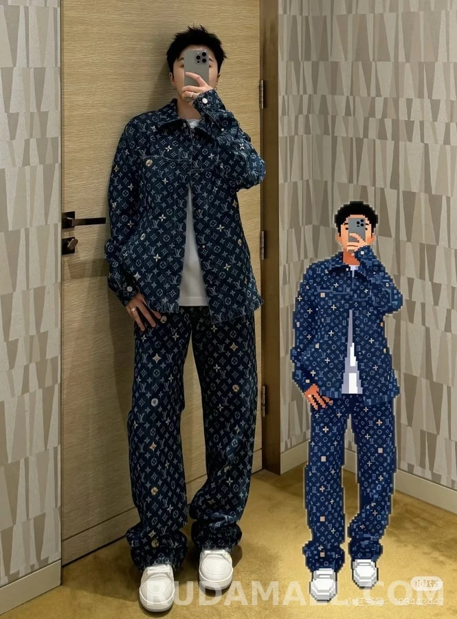 루이비통 루이비통 모노그램 데이지 자수 데님 팬츠 상세 이미지