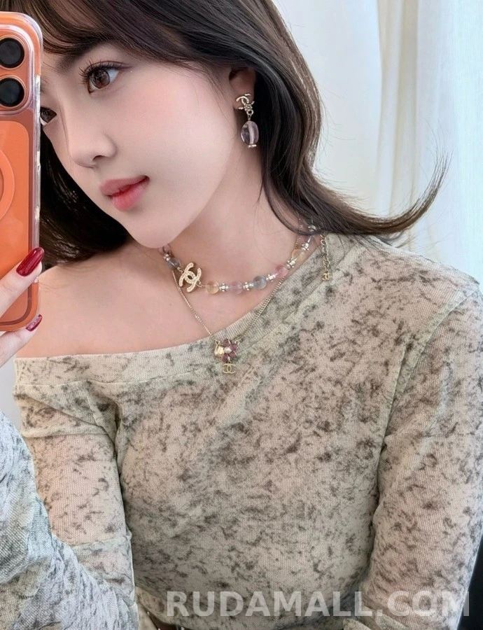 샤넬 샤넬 컬러 비즈 더블C 펜던트 목걸이 상세 이미지