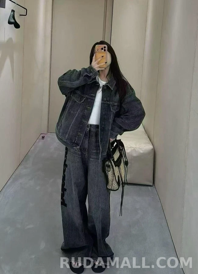 발렌시아가 발렌시아가 레터링 로고 와이드핏 데님 팬츠 상세 이미지