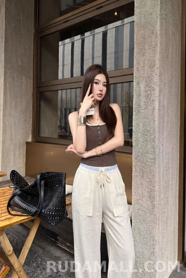 미우미우 미우미우 드로스트링 플랩 포켓 팬츠 상세 이미지