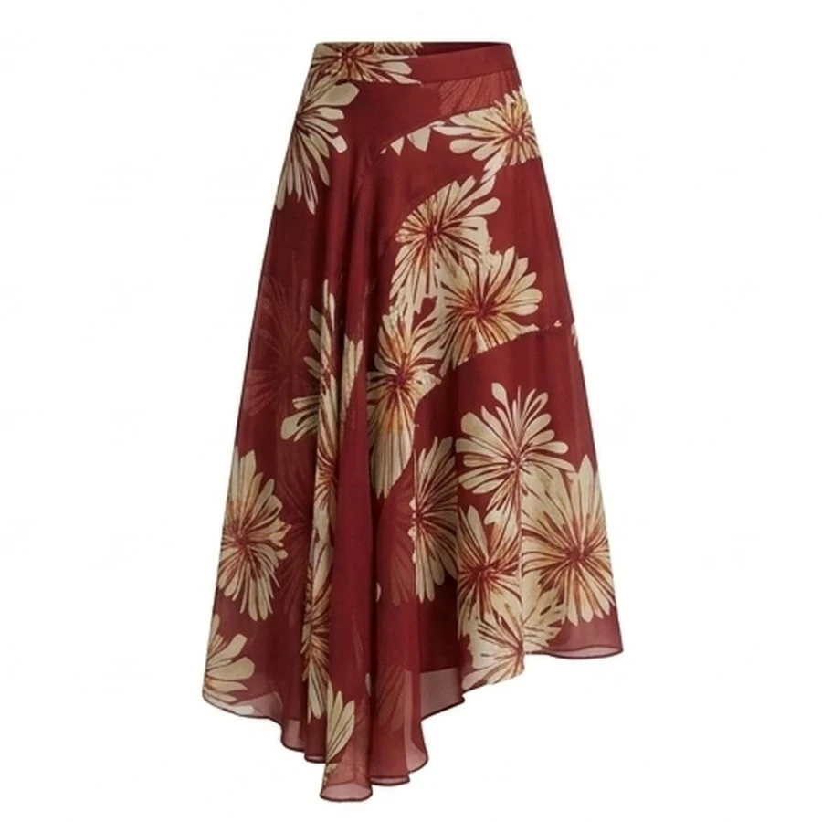 브루넬로 쿠치넬리 브루넬로 쿠치넬리 달리아 플라워 언밸런스 실크 스커트 상세 이미지