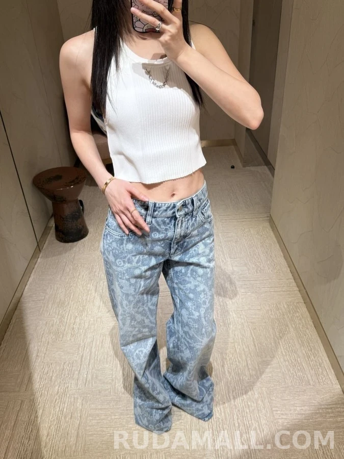루이비통 루이비통 항해 시리즈 레이저 프린트 데님 팬츠 상세 이미지