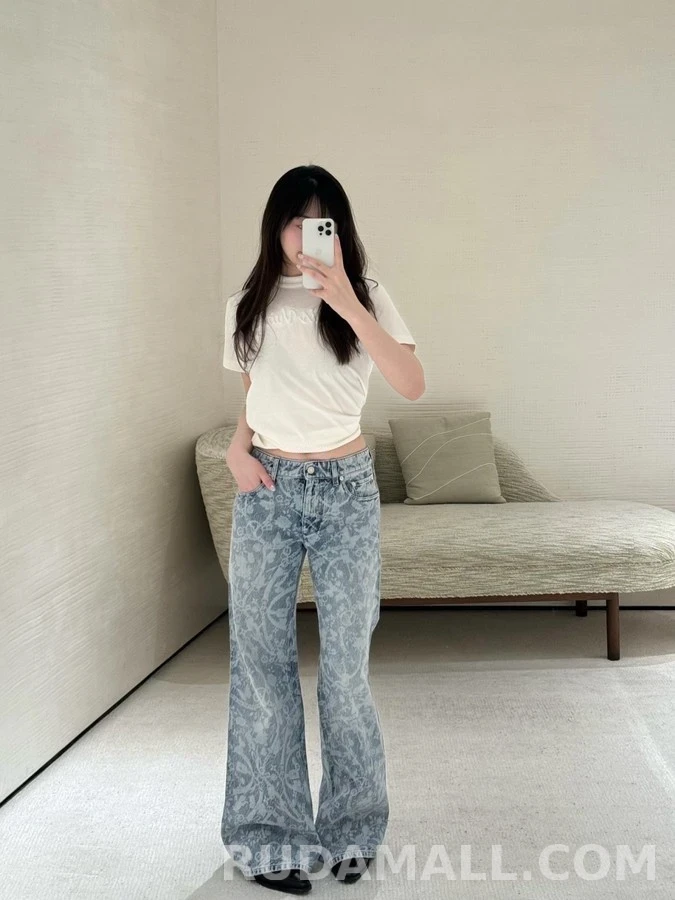 루이비통 루이비통 항해 시리즈 레이저 프린트 데님 팬츠 상세 이미지
