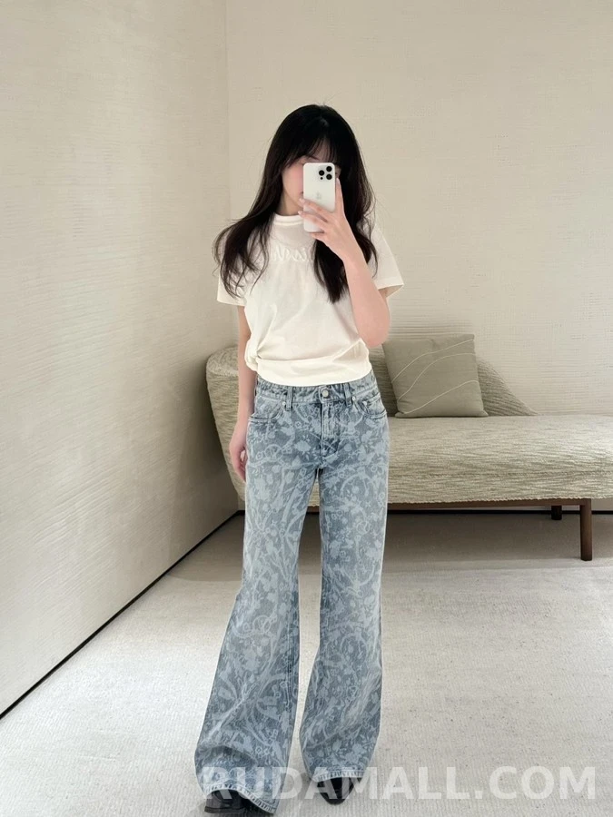 루이비통 루이비통 항해 시리즈 레이저 프린트 데님 팬츠 상세 이미지