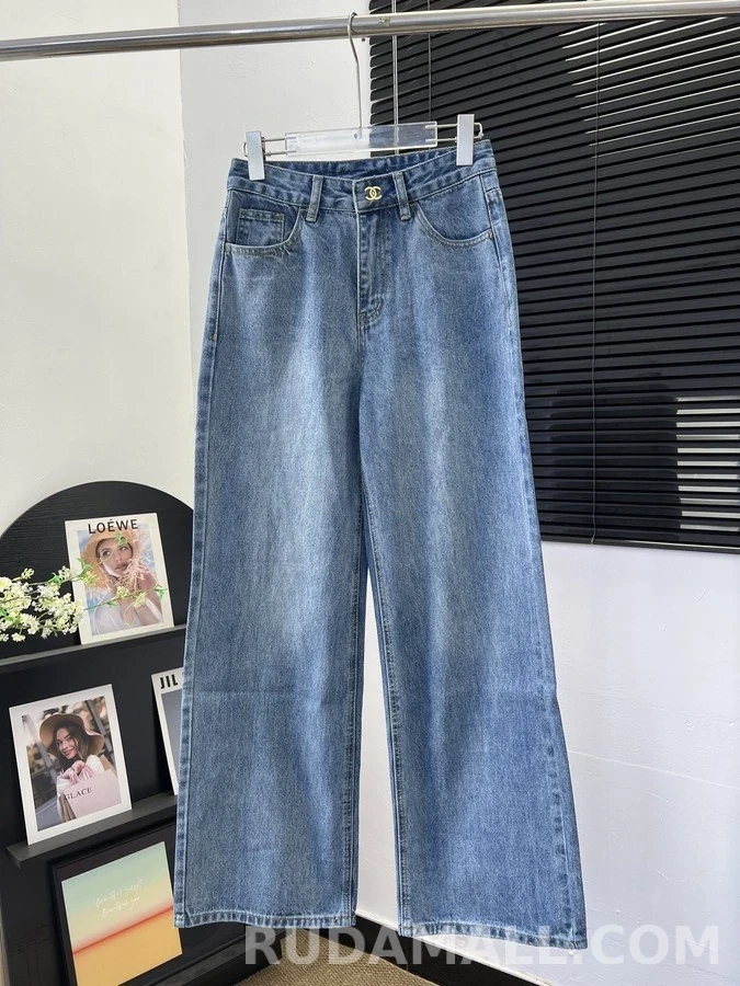 샤넬 샤넬 더블 C 데님 와이드 팬츠 상세 이미지