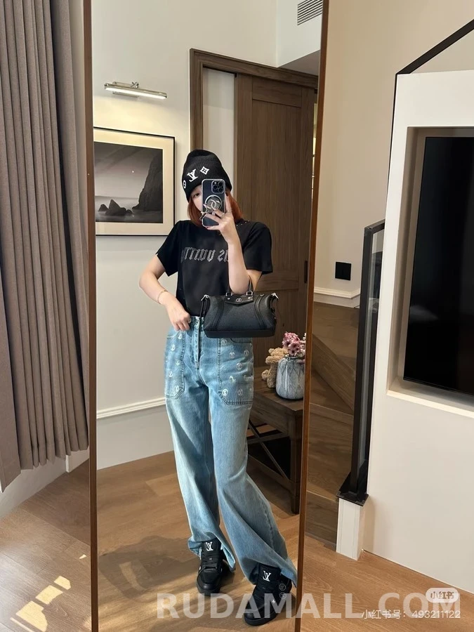 루이비통 루이비통 스팽글 와이드 데님 팬츠 상세 이미지