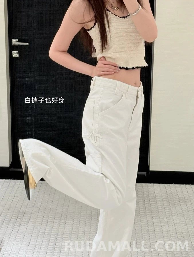 샤넬 샤넬 더블 C 로고 카펜터 데님 팬츠 상세 이미지