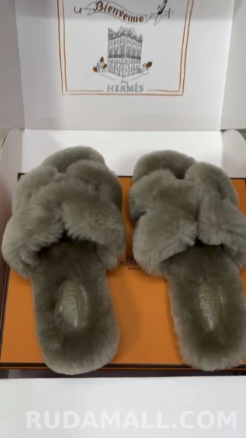 에르메스 에르메스 울 H 로고 슬리퍼 상세 이미지