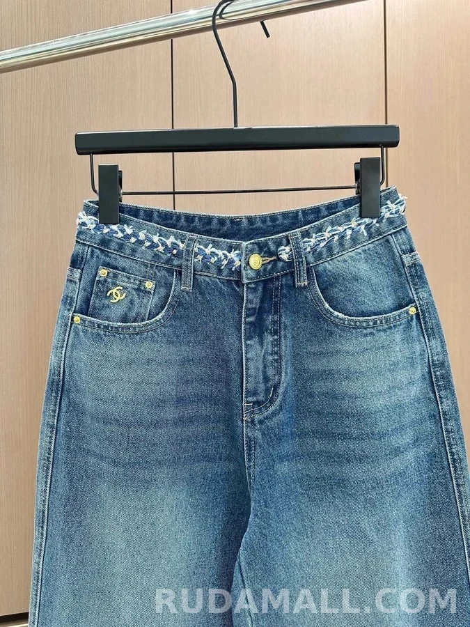 샤넬 샤넬 더블C 자수 데님 팬츠 상세 이미지