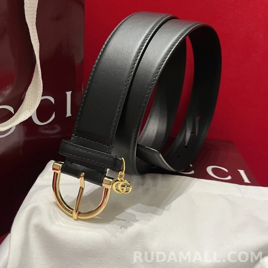 구찌 구찌 로고 펜던트 레더 벨트 상세 이미지