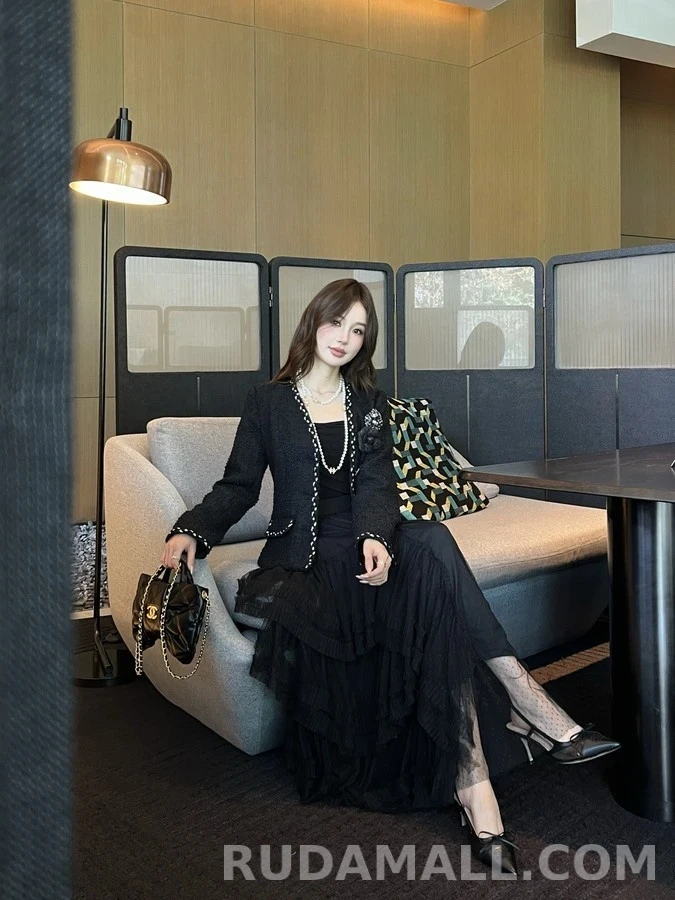 샤넬 샤넬 도트 망사 티어드 스커트 상세 이미지