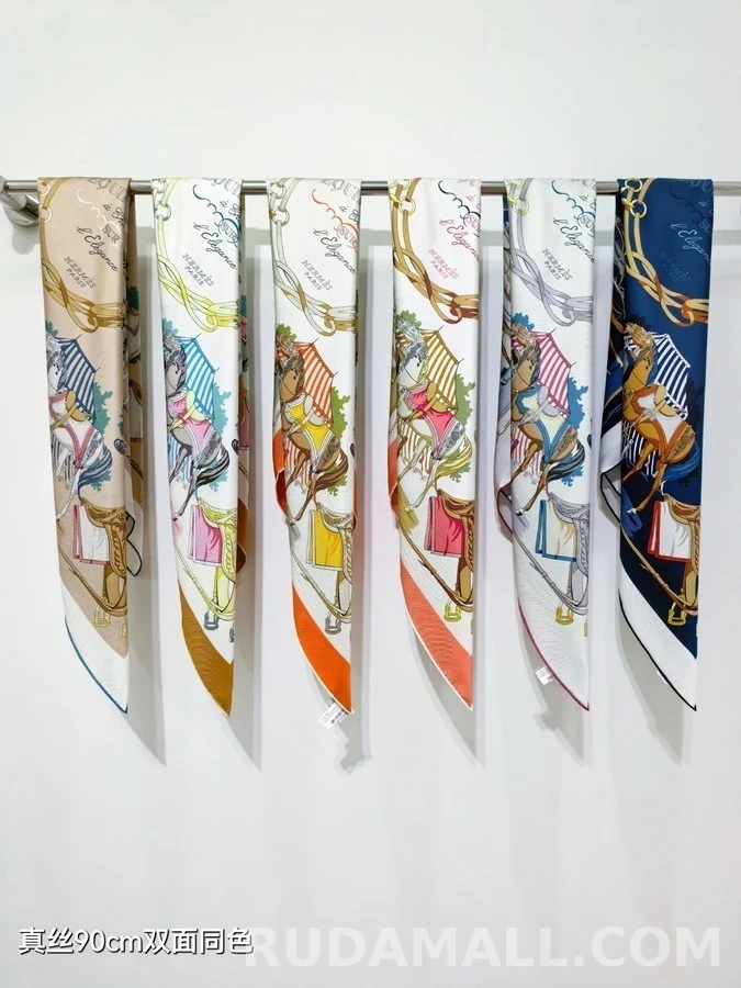 에르메스 에르메스 마구 패턴 실크 스카프 상세 이미지