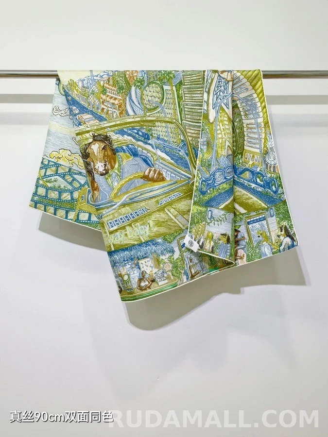 에르메스 에르메스 광의 도시 실크 스카프 상세 이미지