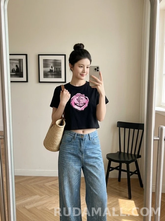 샤넬 샤넬 핫픽스 스트레이트 와이드 데님 팬츠 상세 이미지