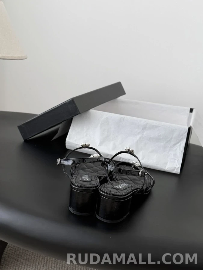 샤넬 샤넬 산다화 블록 힐 샌들 상세 이미지