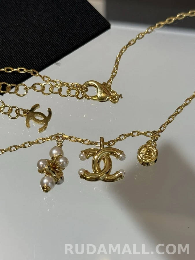 샤넬 샤넬 더블 C 진주 참 목걸이 상세 이미지