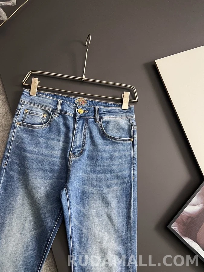 베르사체 베르사체 메두사 자수 워싱 데님 팬츠 상세 이미지