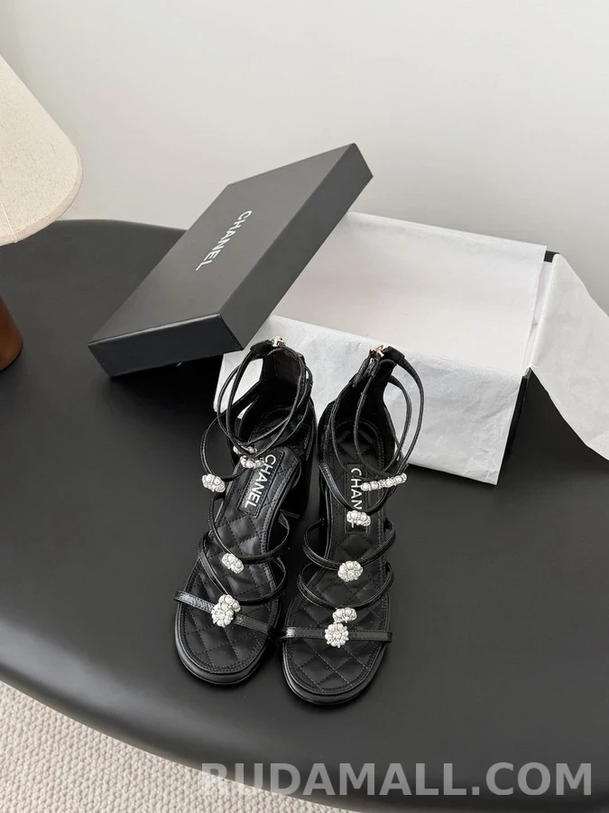 샤넬 샤넬 카멜리아 진주 장식 샌들 상세 이미지