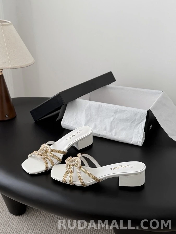 샤넬 샤넬 장식 블록힐 샌들 상세 이미지