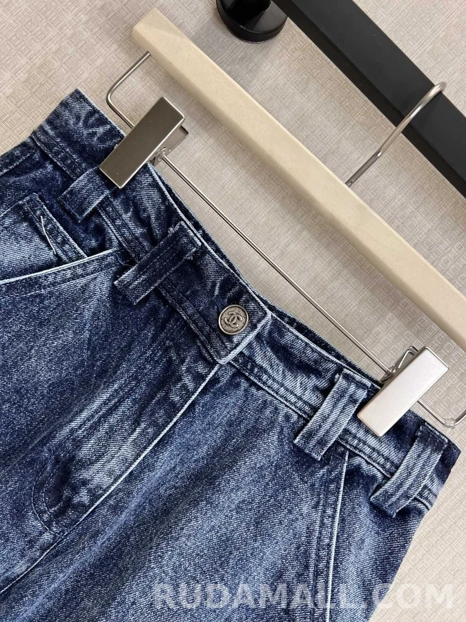 샤넬 샤넬 더블 C 데님 와이드 워크 팬츠 상세 이미지