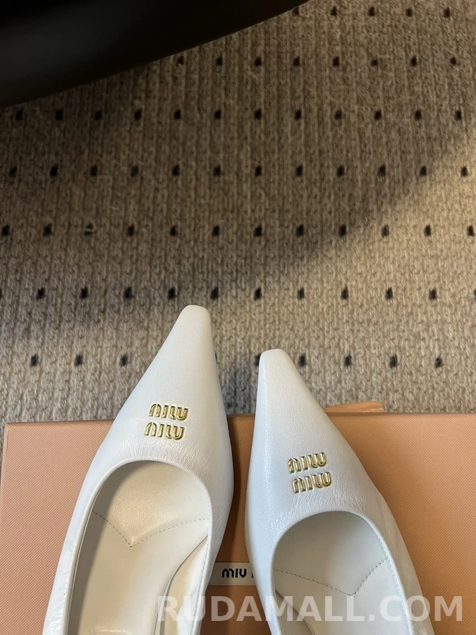 미우미우 미우미우 장식 뾰족코 캣힐 상세 이미지