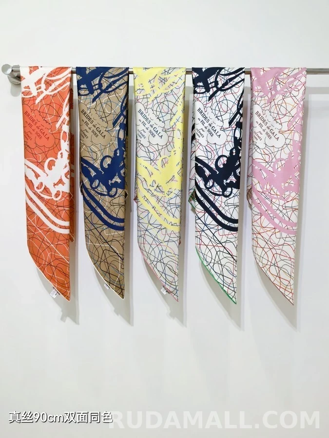 에르메스 에르메스 화려한 고삐 실크 스카프 상세 이미지