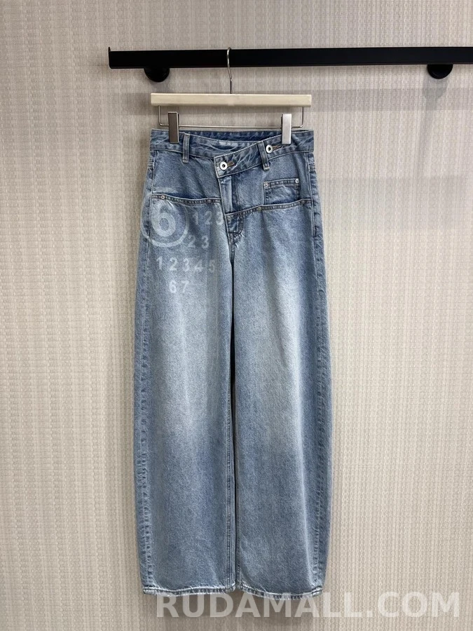 메종 마르지엘라 메종마르지엘라 숫자 프린트 크로스오버 데님 팬츠 상세 이미지