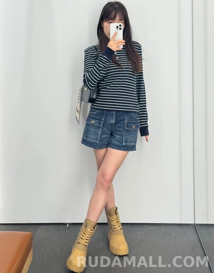 셀린느 셀린느 Riley 캔버스 레이스업 부츠 상세 이미지