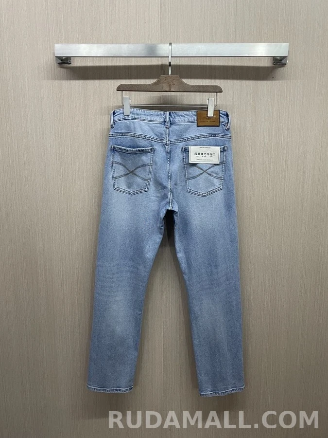 브루넬로 쿠치넬리 브루넬로 쿠치넬리 워싱 스트레이트 데님 팬츠 상세 이미지