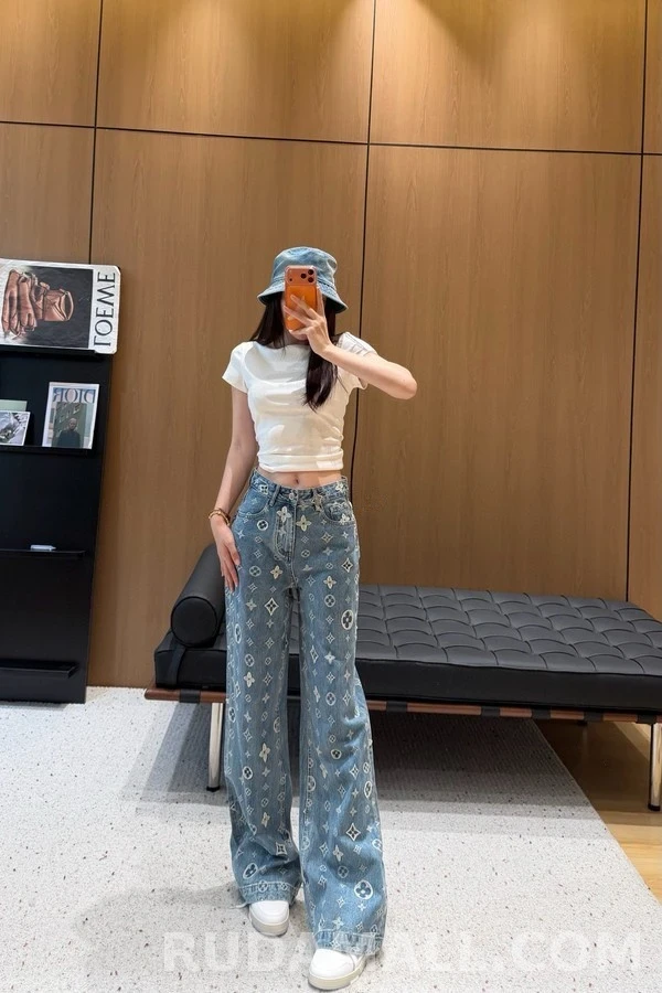 루이비통 루이비통 모노그램 자카드 데님 팬츠 상세 이미지