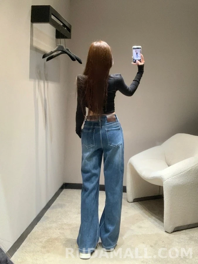 생로랑 생로랑 자수 안감 가죽 데님 상세 이미지