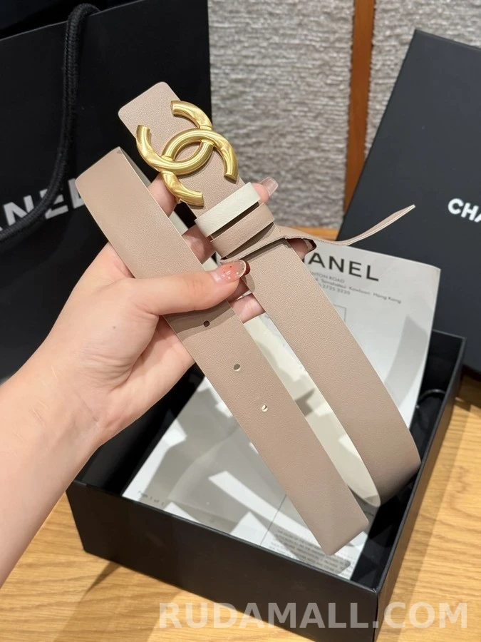샤넬 샤넬 로고 소가죽 벨트 상세 이미지