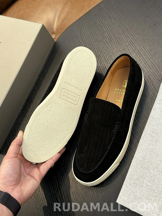 브루넬로 쿠치넬리 브루넬로 쿠치넬리 립 패턴 스웨이드 로퍼 상세 이미지