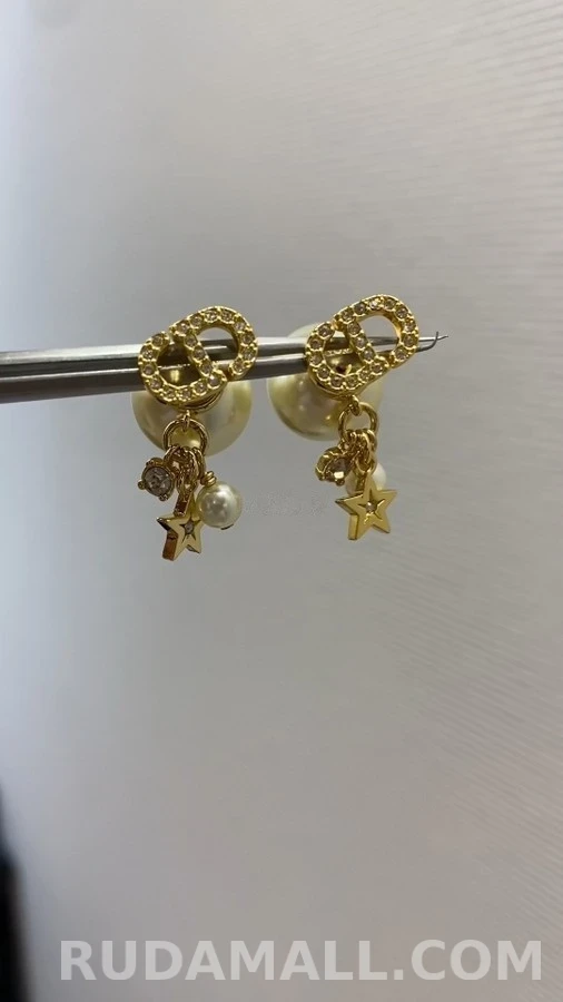 디올 디올 로고 스타 펄 귀걸이 상세 이미지