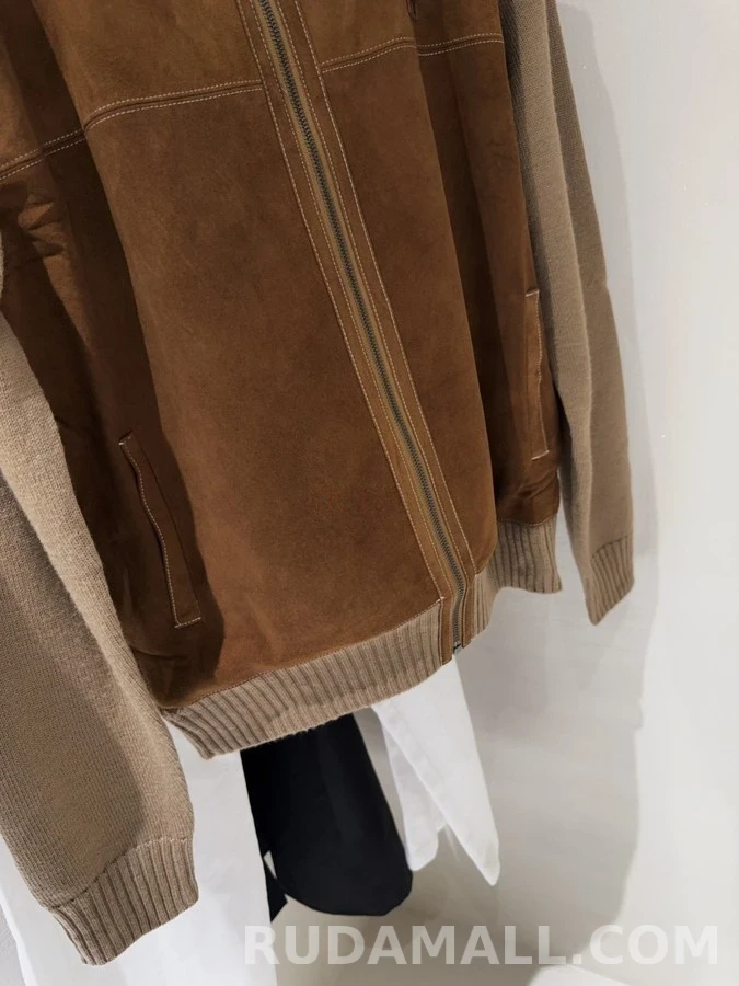 미우미우 미우미우 스웨이드 패치 니트 집업 가디건 상세 이미지