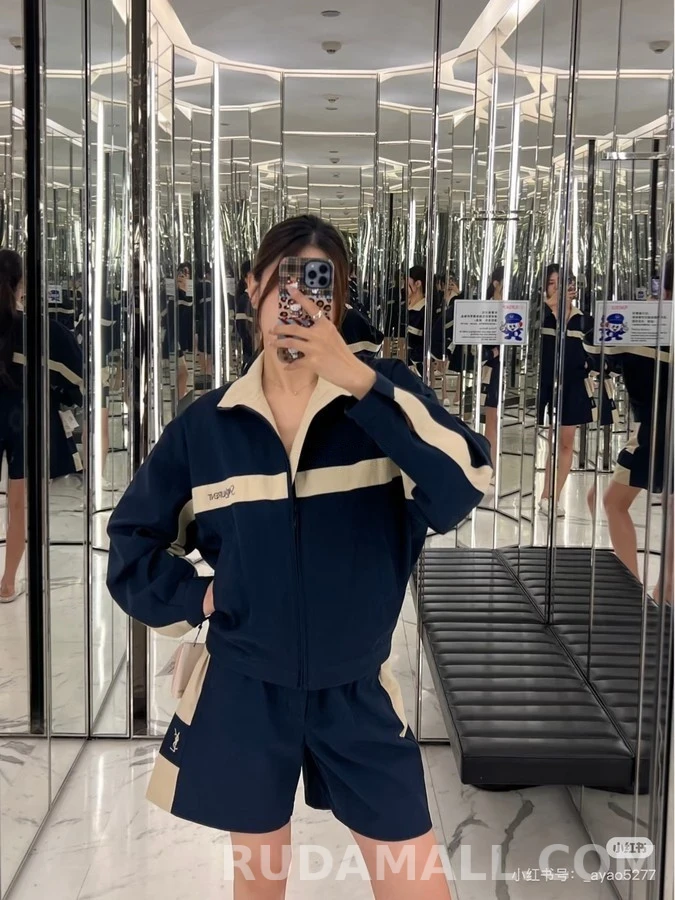 생로랑 세인트로랑 배색 레터링 집업 자켓 상세 이미지