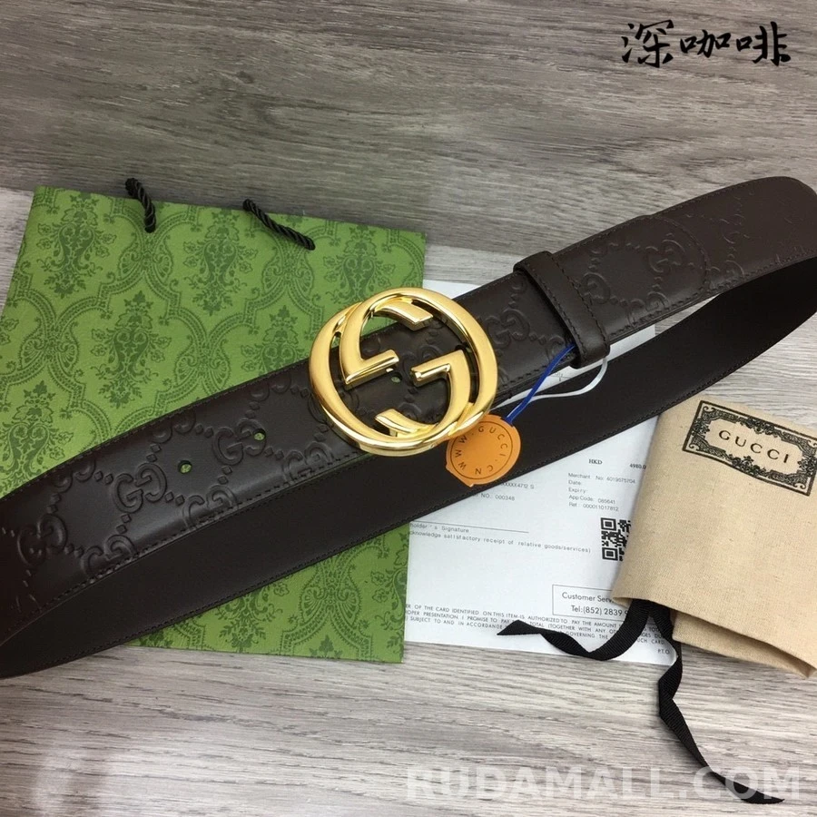 구찌 구찌 시마 인터로킹 G 버클 벨트 상세 이미지