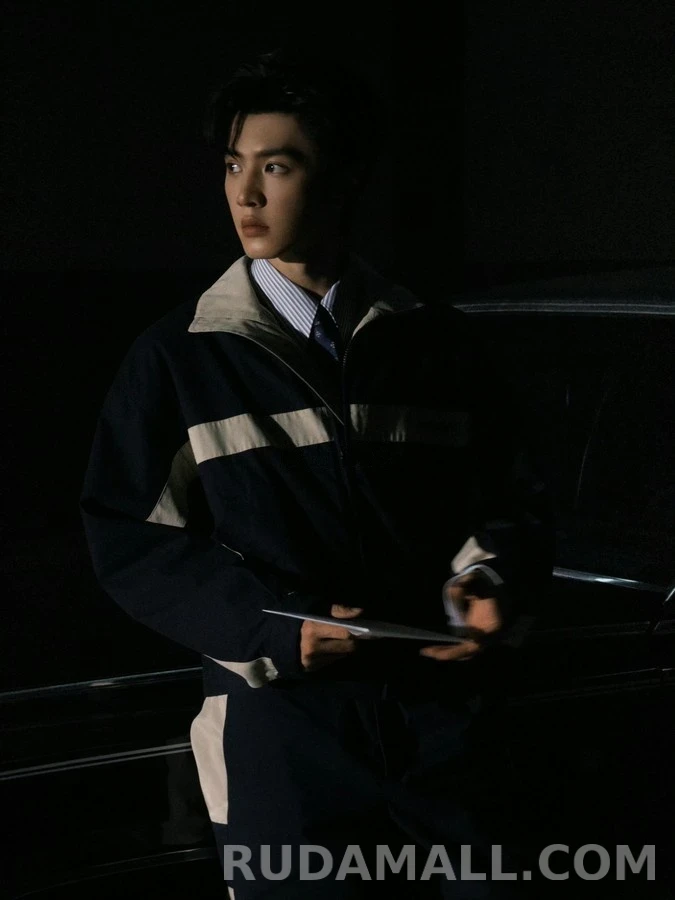생로랑 세인트로랑 배색 스트라이프 코튼 캔버스 자켓 상세 이미지
