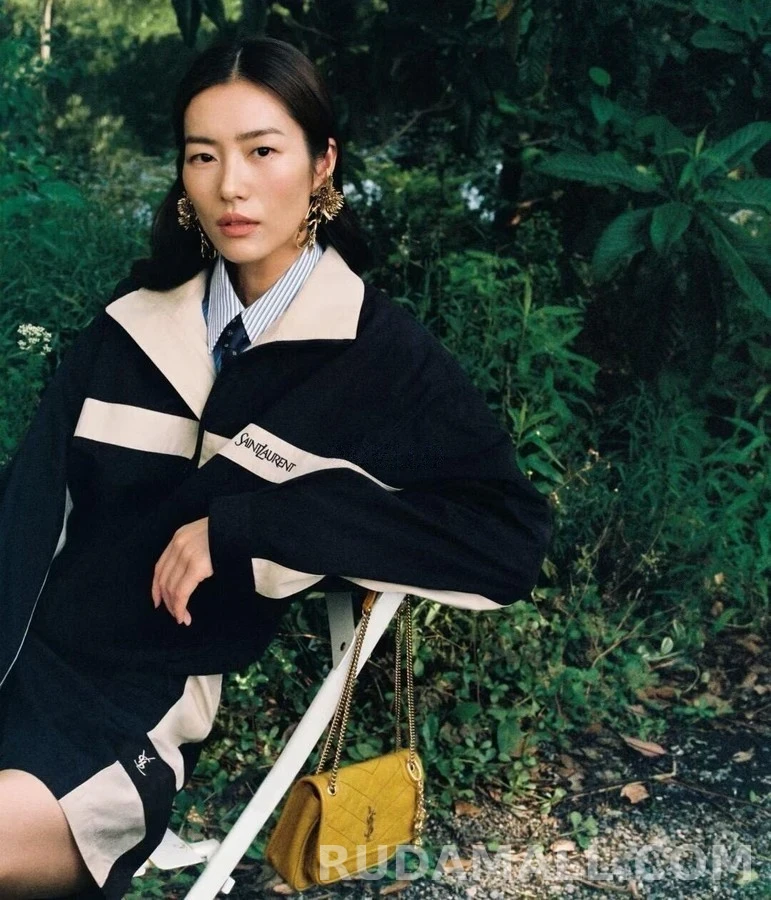 생로랑 세인트로랑 배색 스트라이프 코튼 캔버스 자켓 상세 이미지