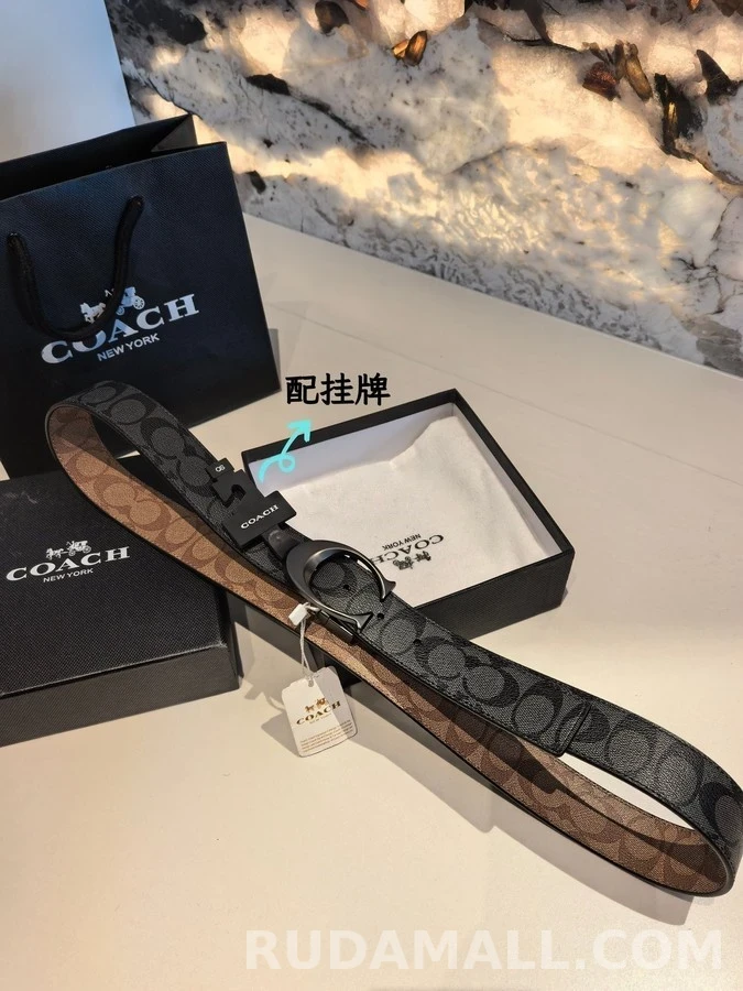 코치 코치 시그니처 패턴 리버서블 벨트 상세 이미지