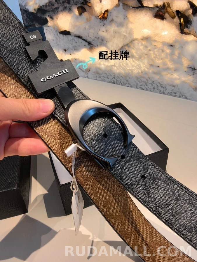 코치 코치 시그니처 패턴 리버서블 벨트 상세 이미지