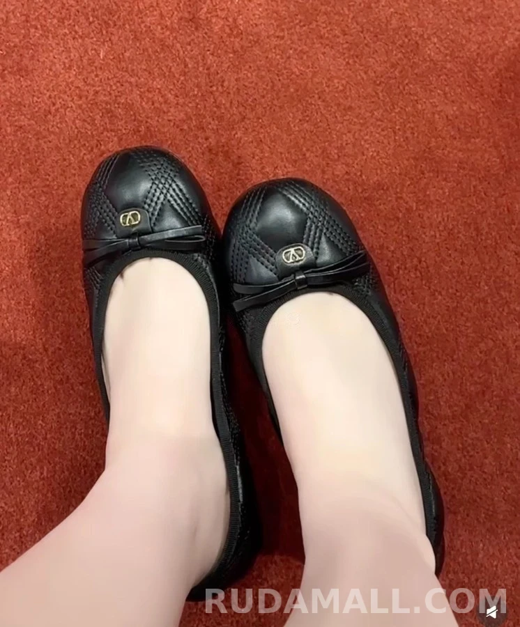 발렌티노 발렌티노 퀼팅 리본 발레 플랫 상세 이미지
