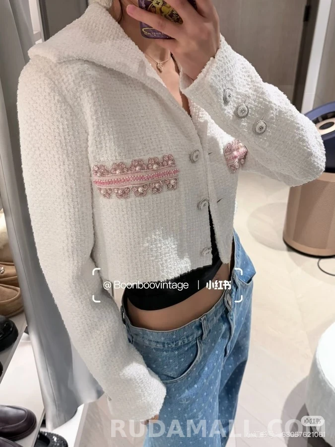 샤넬 샤넬 디테일 트위드 크롭 자켓 상세 이미지